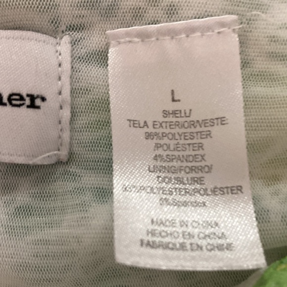 Alford Dunner Top Women Size Large Green & Yellow Long Sleeve V Neck - Picture 8 of 9